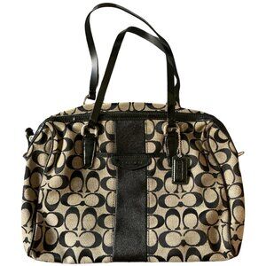 COACH 2014 Signature Stripe Nancy Satchel Crossbody Bag